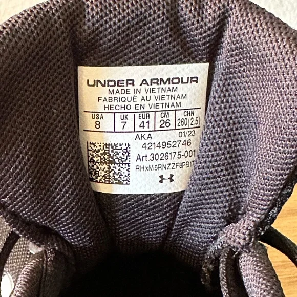 Under Armour Charged Assert 8M 3026175-001 Black Shoes Sneakers Running - Picture 4 of 5